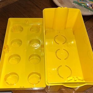 2012 LEGO Storage Case 8 Stud Large Yellow Container Plastic Bin Box